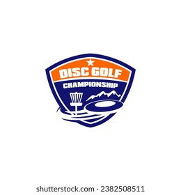 Disc Golf Sport Club Championship Emblem Logo