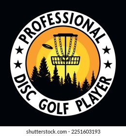 Disc Golf Sports Emblem Patch Logo Poster Label Vector Illustration Retro Vintage Badge Sticker And T-shirt Design