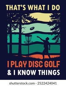 Disc Golf T Shirt Design vector, retro vintage sunset background,