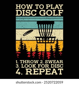 Disc Golf t shirt vector, Disc Golf typography t shirt Design, Disc Golf t-shirt design vector graphic for sell