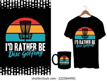 Plantilla gráfica de diseño de camisetas de golf de disco