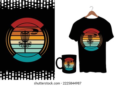 Disc golf t-shirt design graphic template