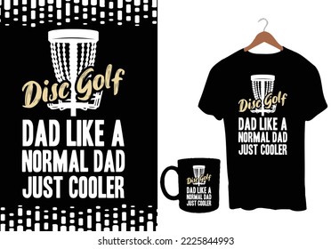 Disc golf t-shirt design graphic template