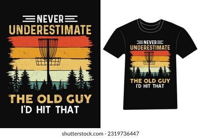 Disc Golf T-shirt vector, Disc Golf Designs, Disc golf Trendy T shirt, Retro t shirt designs, Discs Funny Retro Vintage Disc Golf T-shirt Design, 
Typography T-shirt Design,


