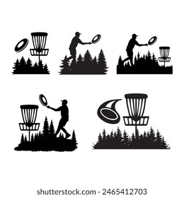 Disc golf vector art icon and graphic design