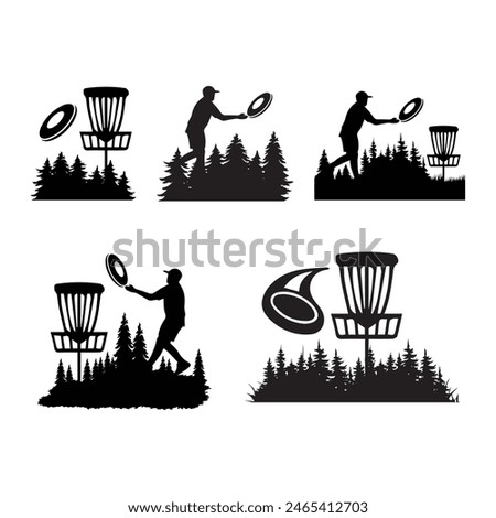Disc golf vector art icon and graphic design