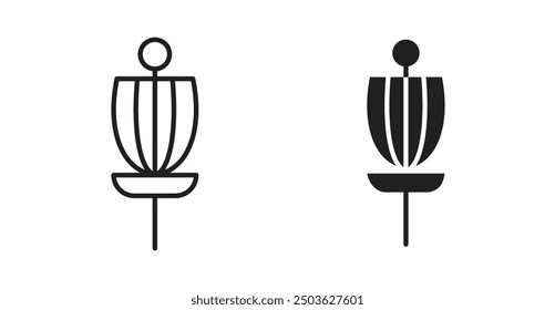Disc golf vector icon in solid and outline style