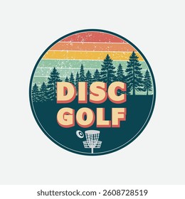 Disc golf vintage logo design
