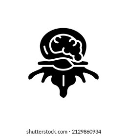 Disc herniation line icon. Isolated vector element.