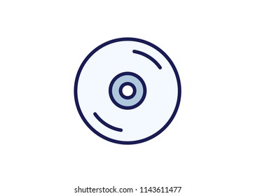 Disc icon, filled line icon