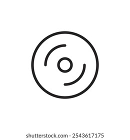 Icono de disco Ilustración de línea plana