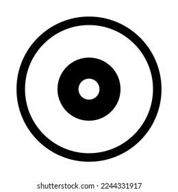 Disc icon line isolated on white background. Black flat thin icon on modern outline style. Linear symbol and editable stroke. Simple and pixel perfect stroke vector illustration.