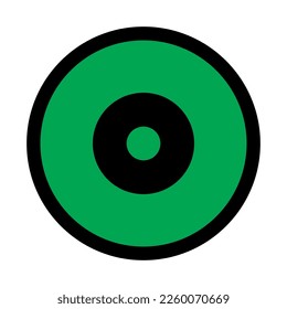 Disc icon line isolated on white background. Black flat thin icon on modern outline style. Linear symbol and editable stroke. Simple and pixel perfect stroke vector illustration.