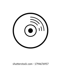 disc icon outline black. disc logo vector design