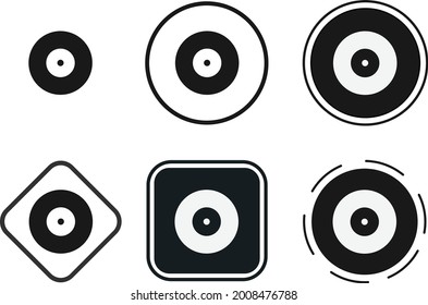 disc icon set. Collection of high quality black outline logo for web site design and mobile dark mode apps. Vector illustration on white background