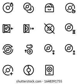 disc icon set design. Perfect for application, web, logo and presentation template. icon design line style