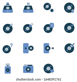 disc icon set design. Perfect for application, web, logo and presentation template. icon design flat style