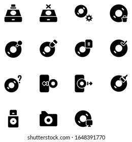 disc icon set design. Perfect for application, web, logo and presentation template. icon design solid style