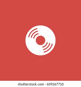 disc icon. sign design. red background