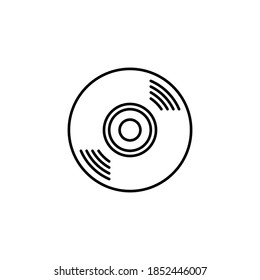 disc icon vector or logo illustration, outline style.