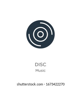 Disc icon vector. Trendy flat disc icon from music collection isolated on white background. Vector illustration can be used for web and mobile graphic design, logo, eps10