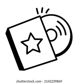 Disc inside cover, hand drawn icon of music album 

