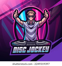 Disc Jockey esport mascot logo design