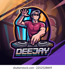 Disc Jockey esport mascot logo design