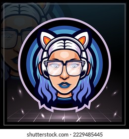 Disk Jockey Head Maskottchen. e-Sport-Logo-Design