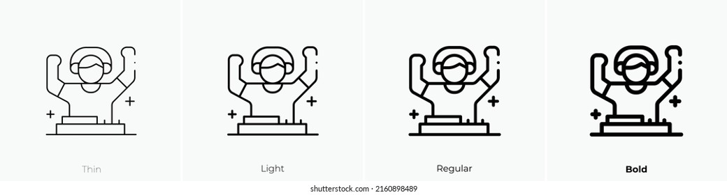 Disc Jockey Icon. Linear Style Sign Isolated On White Background. Vector Illustration.