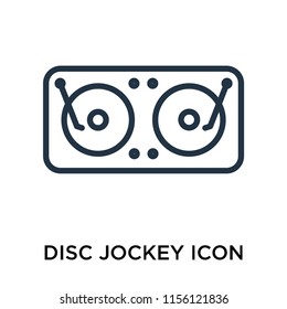 Disc jockey icon vector isolated on white background, Disc jockey transparent sign , thin pictogram or outline symbol design in linear style