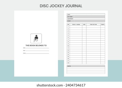 Disc Jockey Journal Kdp Interior