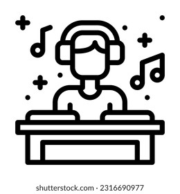 disc jockey line style icon, vector icon can be used for mobile, ui, web