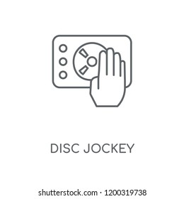 Disc jockey linear icon. Disc jockey concept stroke symbol design. Thin graphic elements vector illustration, outline pattern on a white background, eps 10.