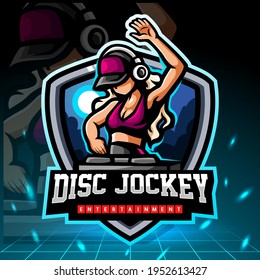 Disc jockey mascot esport logo design