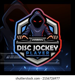 Disc jockey mascot. esport logo design.