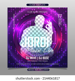 Disc jockey music party flyer template