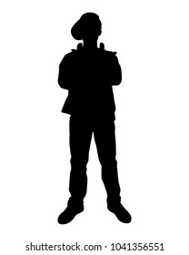 Disc jockey silhouette vector
