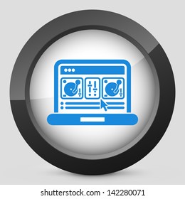 Disc jockey software or digital mixing console icon