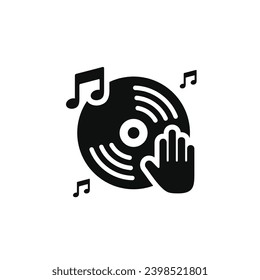 Disc jockey turntable icon isolated on white background