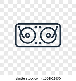 Disc jockey vector icon isolated on transparent background, Disc jockey logo concept