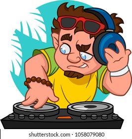 Disc Jockey. Vector Illustration.