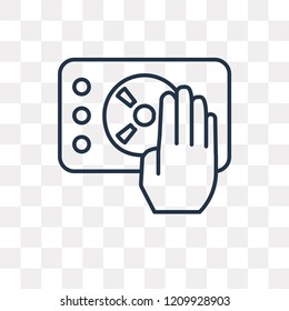Disc jockey vector outline icon isolated on transparent background, high quality linear Disc jockey transparency concept can be used web and mobile