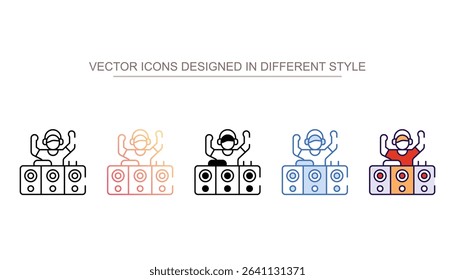 Disc Jokey icon design with white background stock illustration