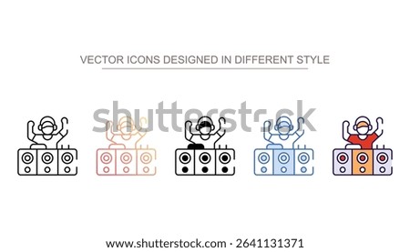 Disc Jokey icon design with white background stock illustration
