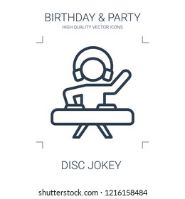 disc jokey icon. high quality line disc jokey icon on white background. from birthday party collection flat trendy vector disc jokey symbol. use for web and mobile