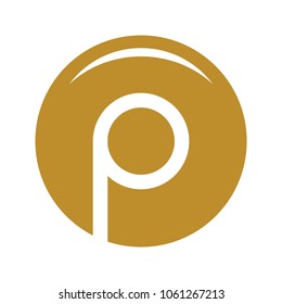 Disc with Letter p Logo