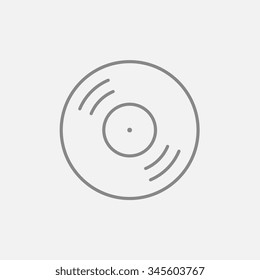 Disc line icon for web, mobile and infographics. Vector dark grey icon isolated on light grey background.