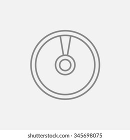 Disc line icon for web, mobile and infographics. Vector dark grey icon isolated on light grey background.
