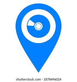 Disc and location pin on white